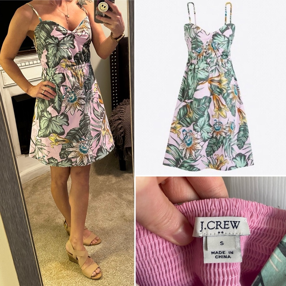 $8 in bundle ! J. Crew Factory Tropical Poplin Style Spaghetti Strap Dress
